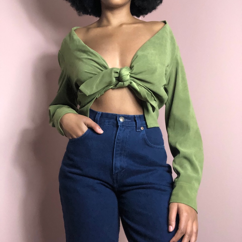 Allison Taylor vintage long sleeve suede top